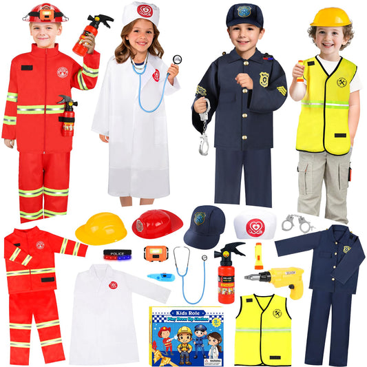 IVENRXIU toddler dress-up police outfit with authentic accessories for imaginative play.