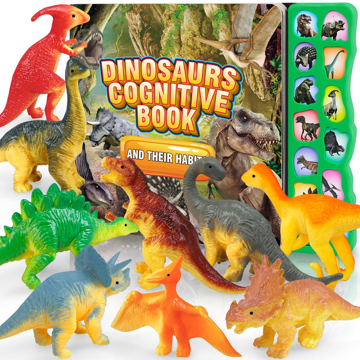 IVOXEX dinosaur toy pack with 12 figures for interactive storytelling
