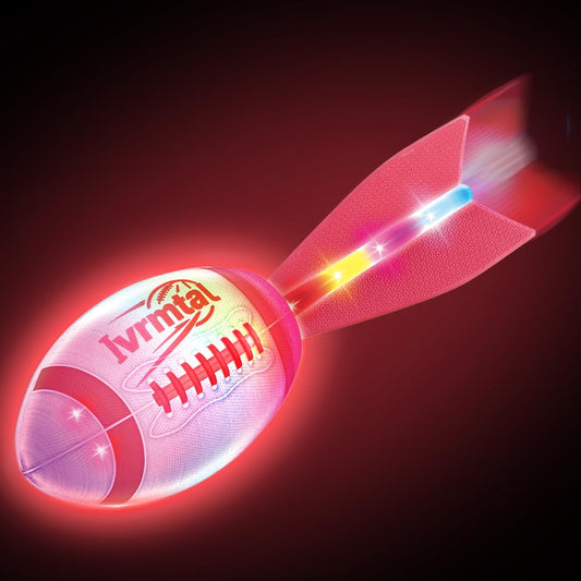 Ivrmtal foam glow football displays bright LED colors for safe after-dark play