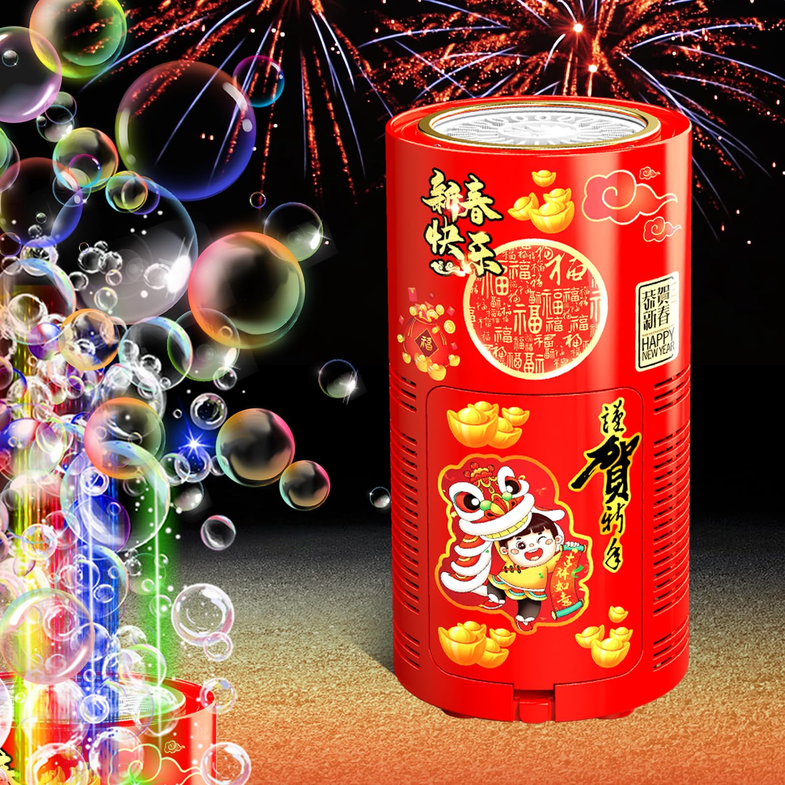 Ivtivfu Bubble Machine with 20 holes and LED lights for a dazzling party light show