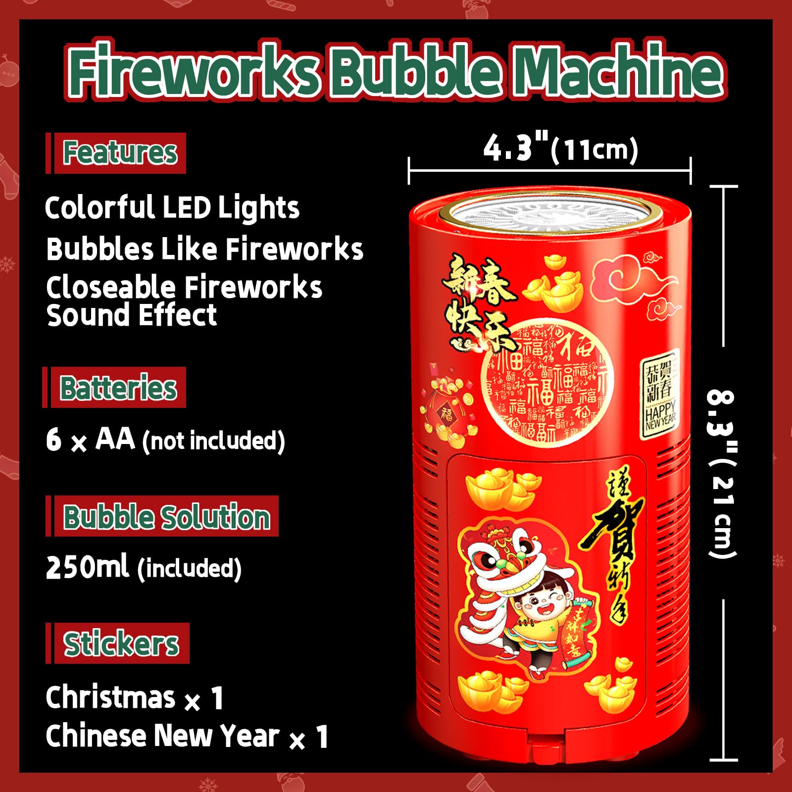 Ivtivfu LED color changing bubble show enhances festive ambiance