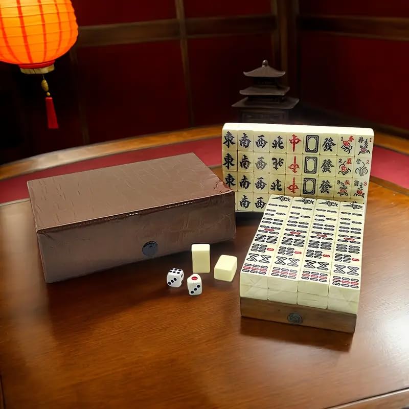IWUTEFET Mini Travel Mahjong includes 144 tiles for a complete set.