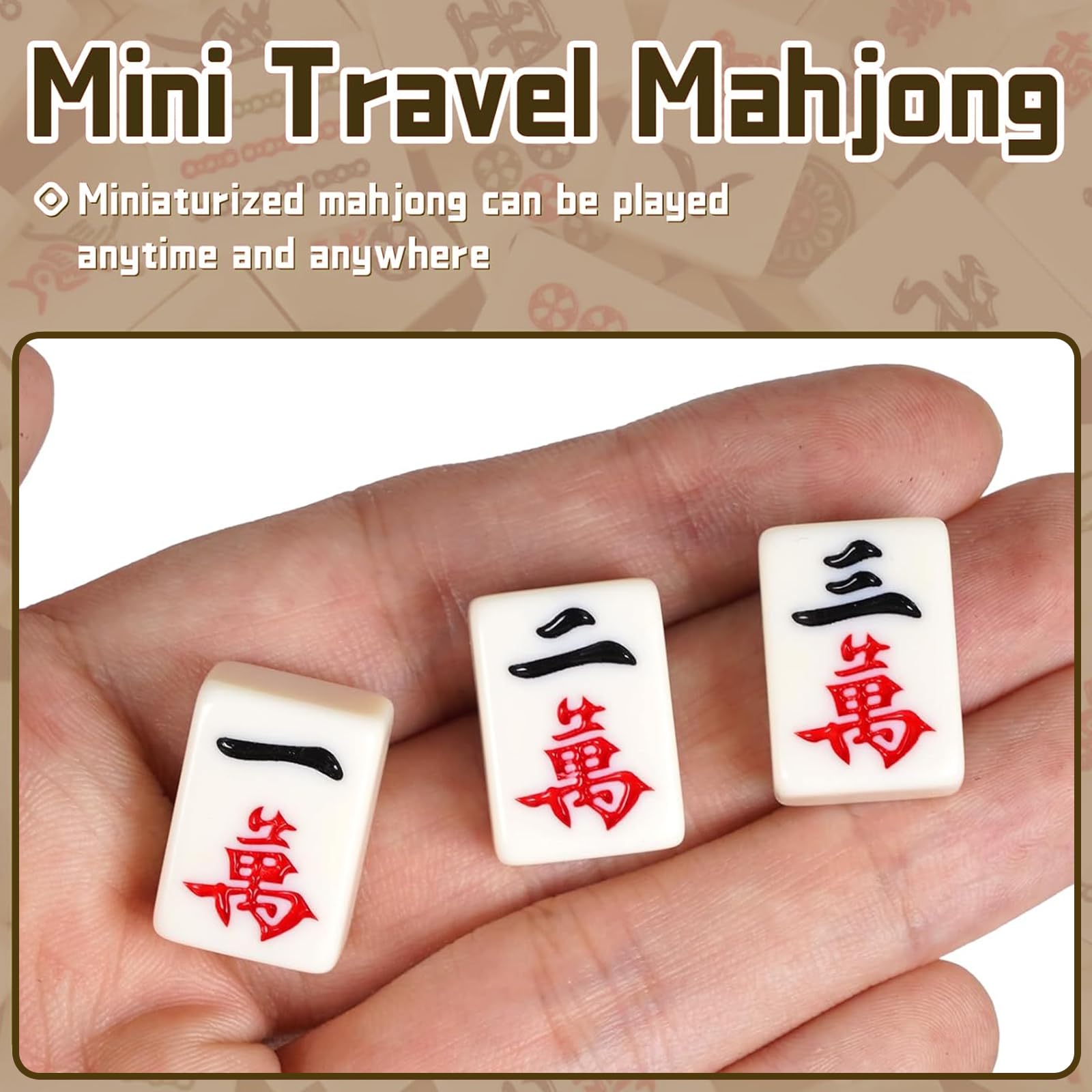 IWUTEFET Mini Travel Mahjong in a family game setting during a casual gathering.