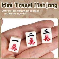IWUTEFET Mini Travel Mahjong in a family game setting during a casual gathering.
