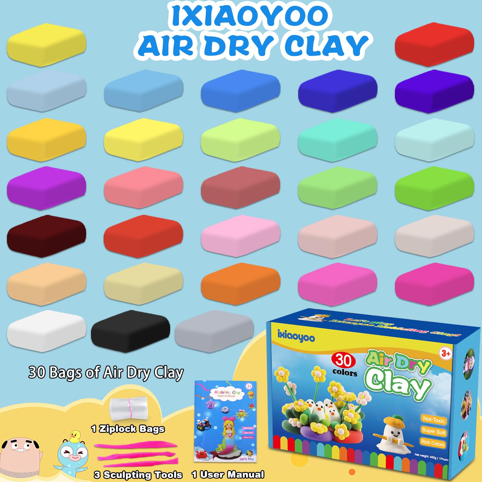 Ixiaoyoo 24-hour air-dry feature helps kids complete projects quickly.