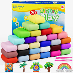 Ixiaoyoo air-dry clay 30 colors pack: vibrant hues for imaginative kids' crafts.