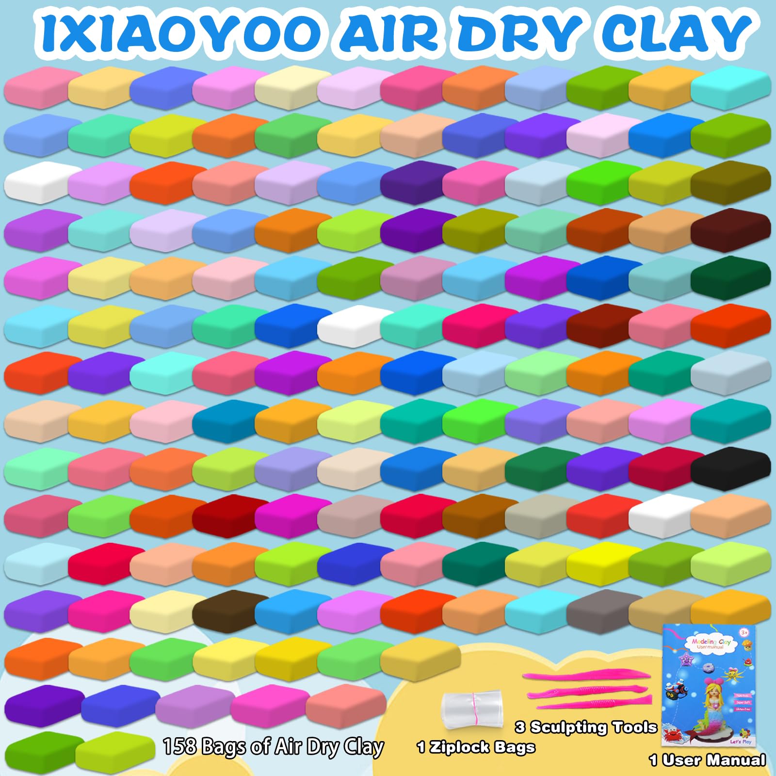 Ixiaoyoo child crafts with air dry clay for imaginative play