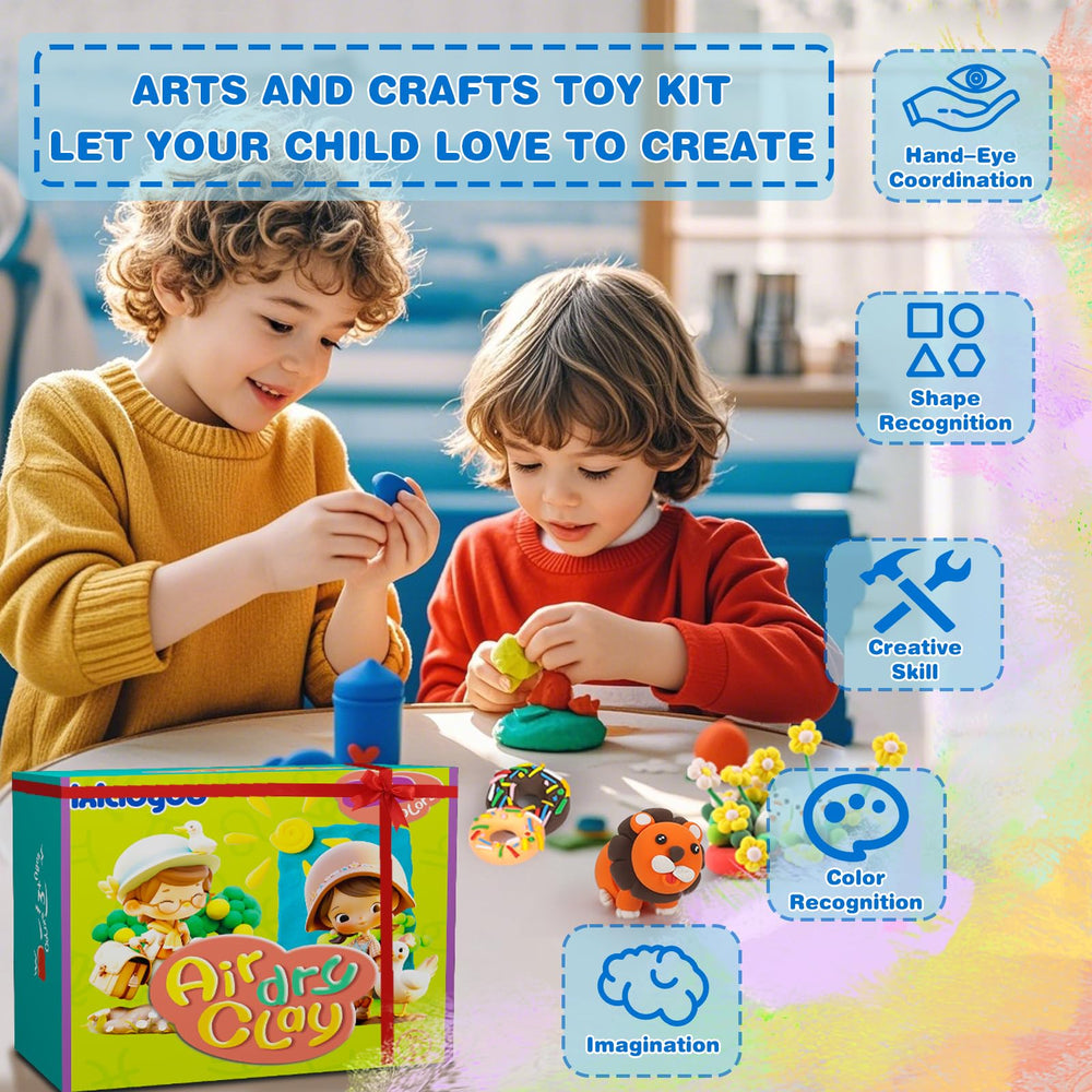 Ixiaoyoo natural air-dry process means no oven required for kids' crafts.