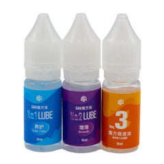 iYallow speed cube lubricant three-pack on display boosts smooth turns