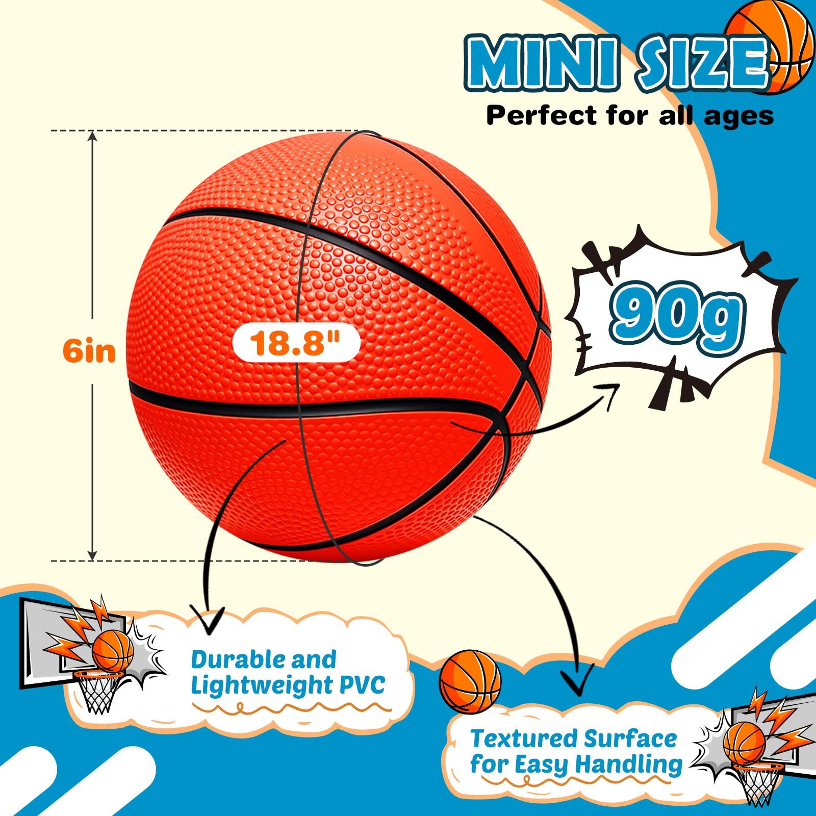Iyoyo 6-inch mini basketball ready for over-the-door hoop play