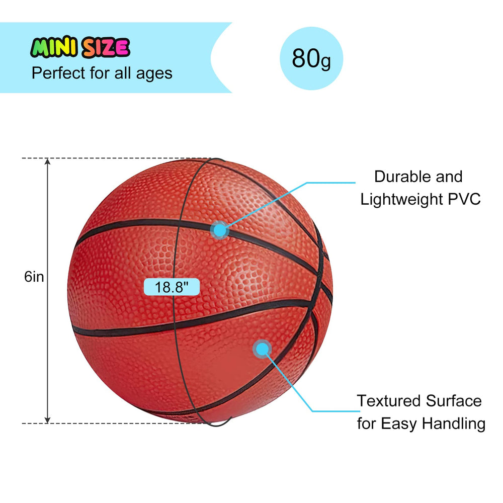 Iyoyo mini basketballs with pump enable quick inflation and fast setup.