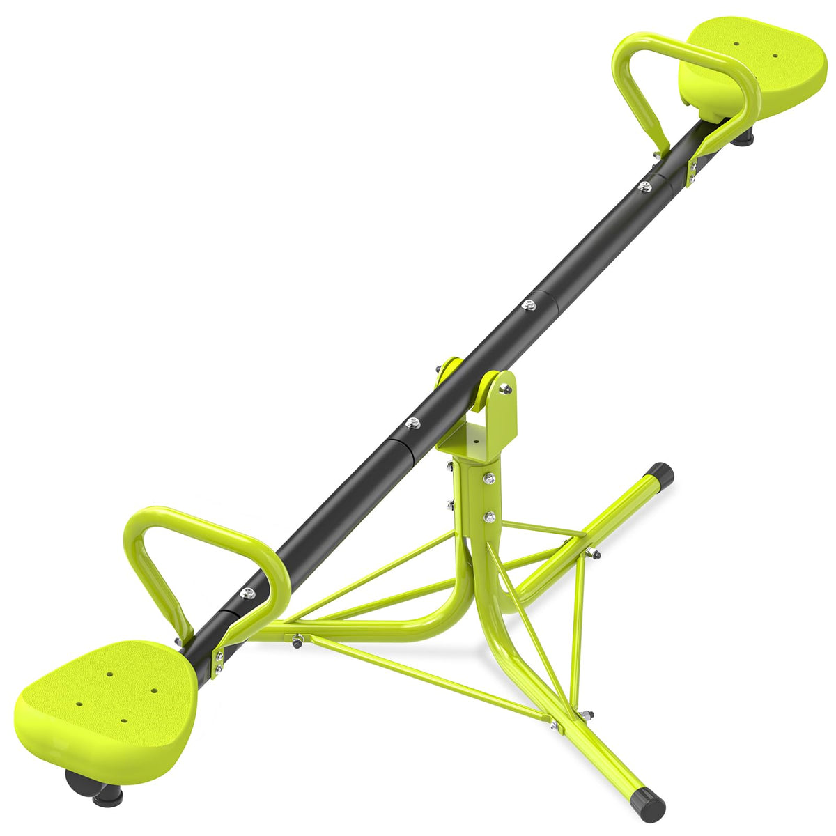 Iyoyo Teeter Totter Seesaw outdoors in light green ready for backyard fun