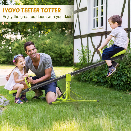 Iyoyo seesaw steel construction close-up shows durable materials
