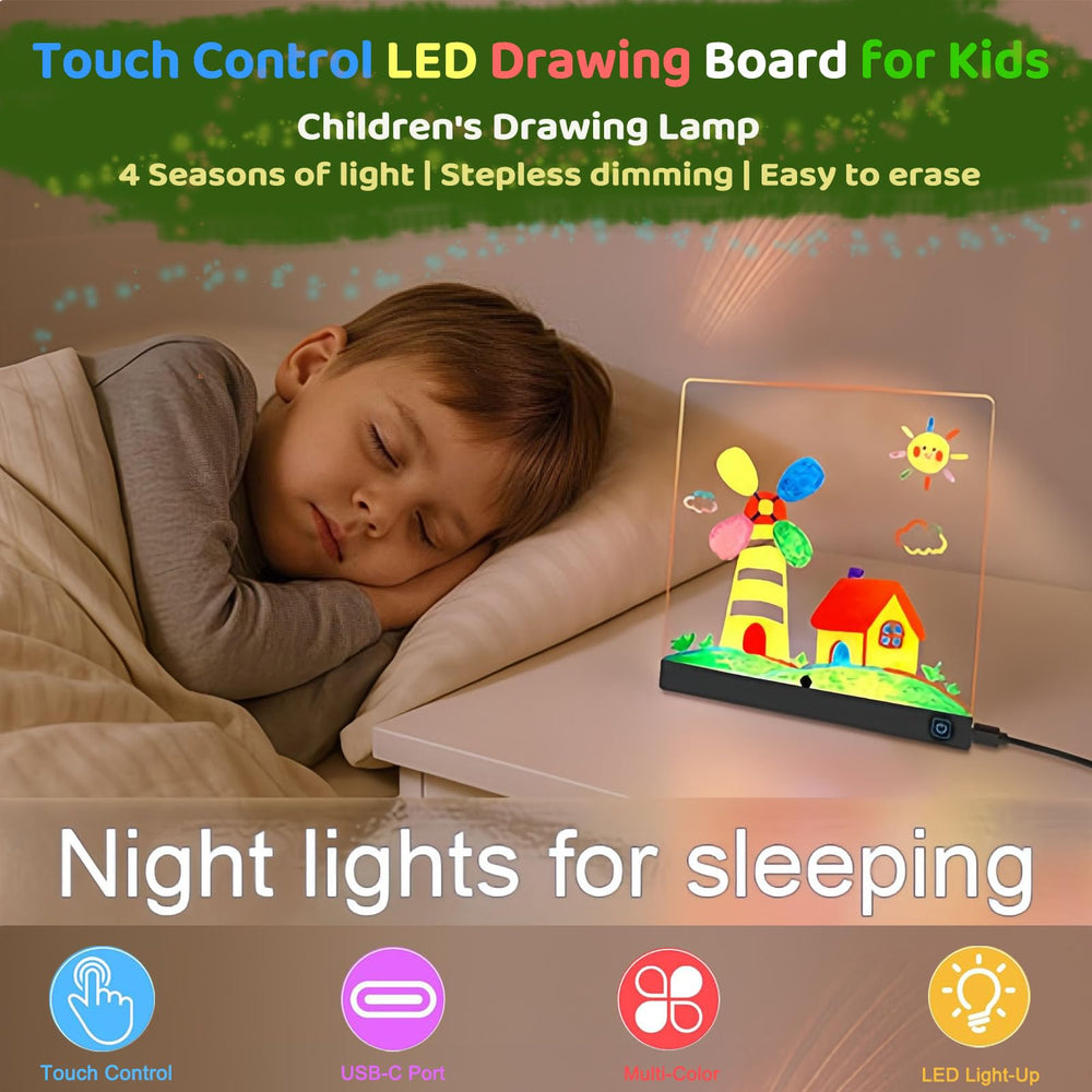 IYT Lumiboard includes stands, adapter, cloth, pens, and practice pictures