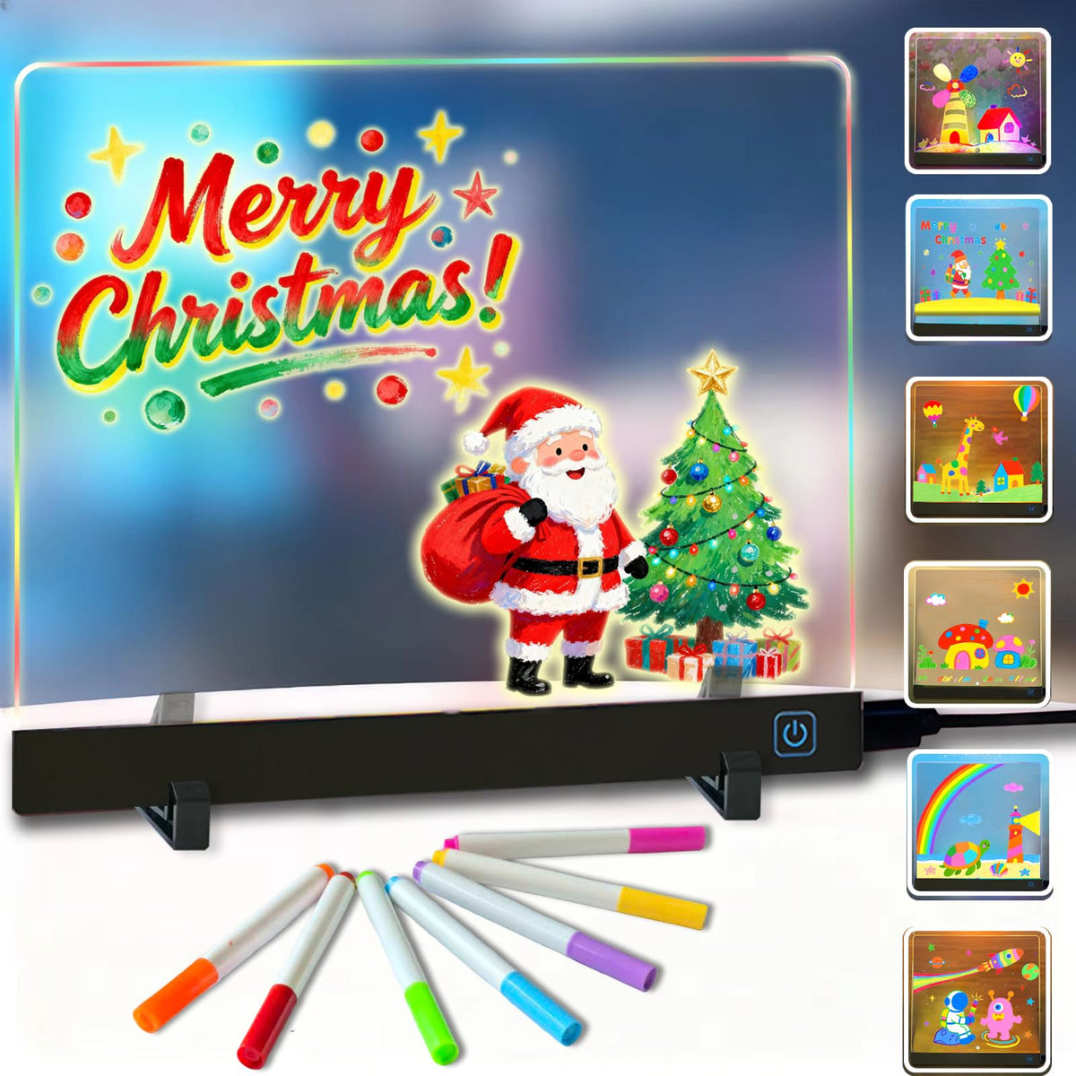 IYT Lumiboard light-up drawing board with vibrant RGB glow for kids' art