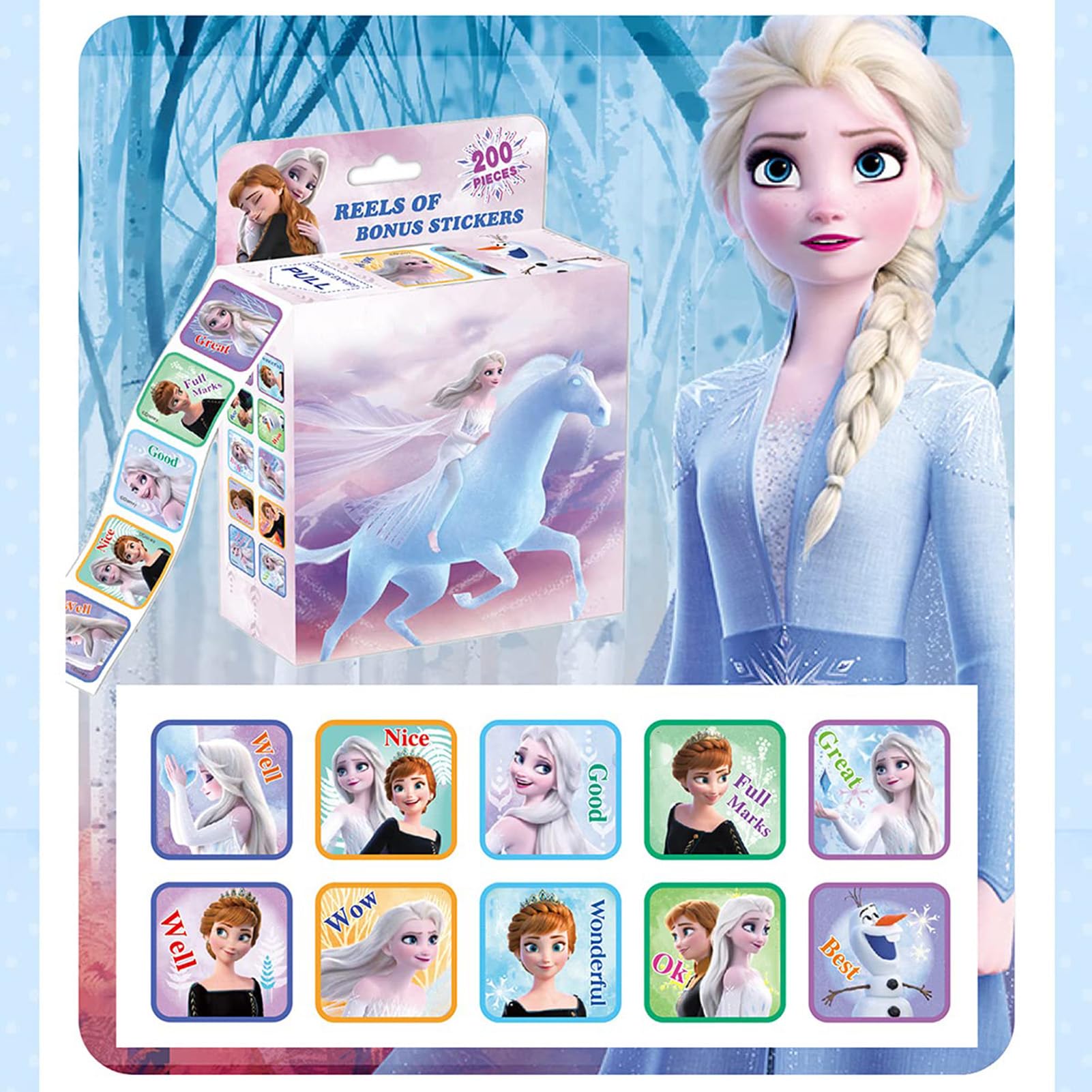IZKICN Easy-peel princess stickers simplify crafts and labeling tasks.