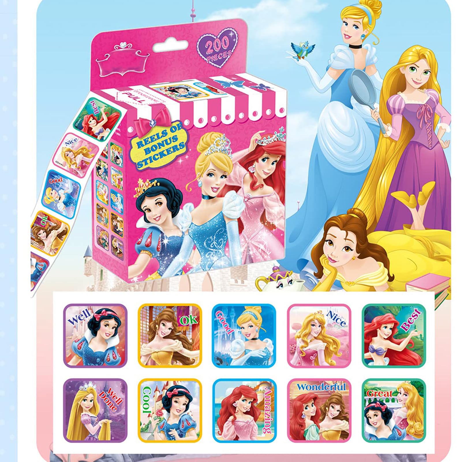 IZKICN Removable and reusable princess stickers protect surfaces while rewarding kids.