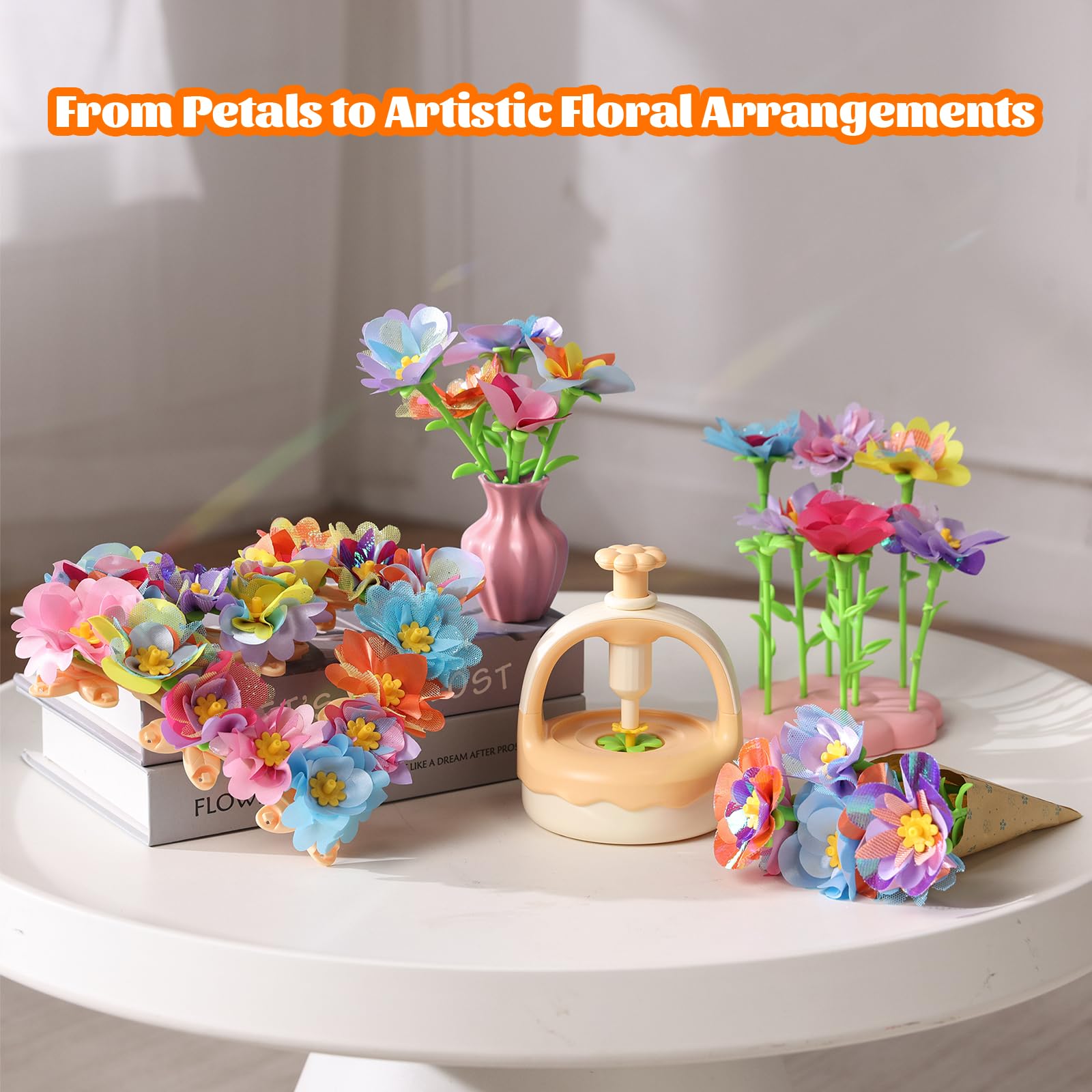 Izomila fabric flower kit long and short stems for flexible arrangements.