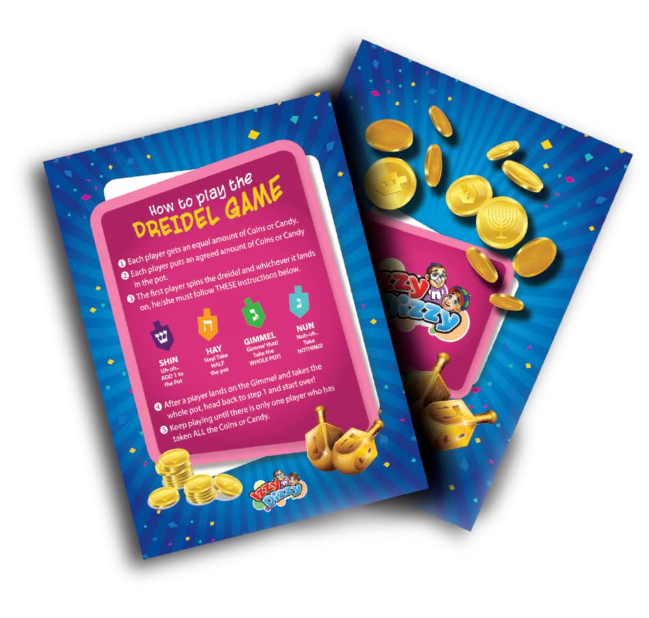 Izzy n Dizzy 1.25-inch dreidel size offers comfortable grip for children.