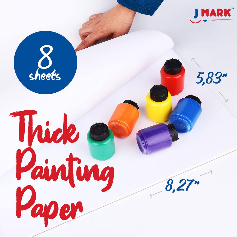 J MARK heavyweight paper pad provides smooth, non-absorbent surface for quick-drying art.
