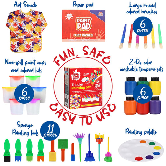 J MARK variety paint tools for curious little artists to explore safely.