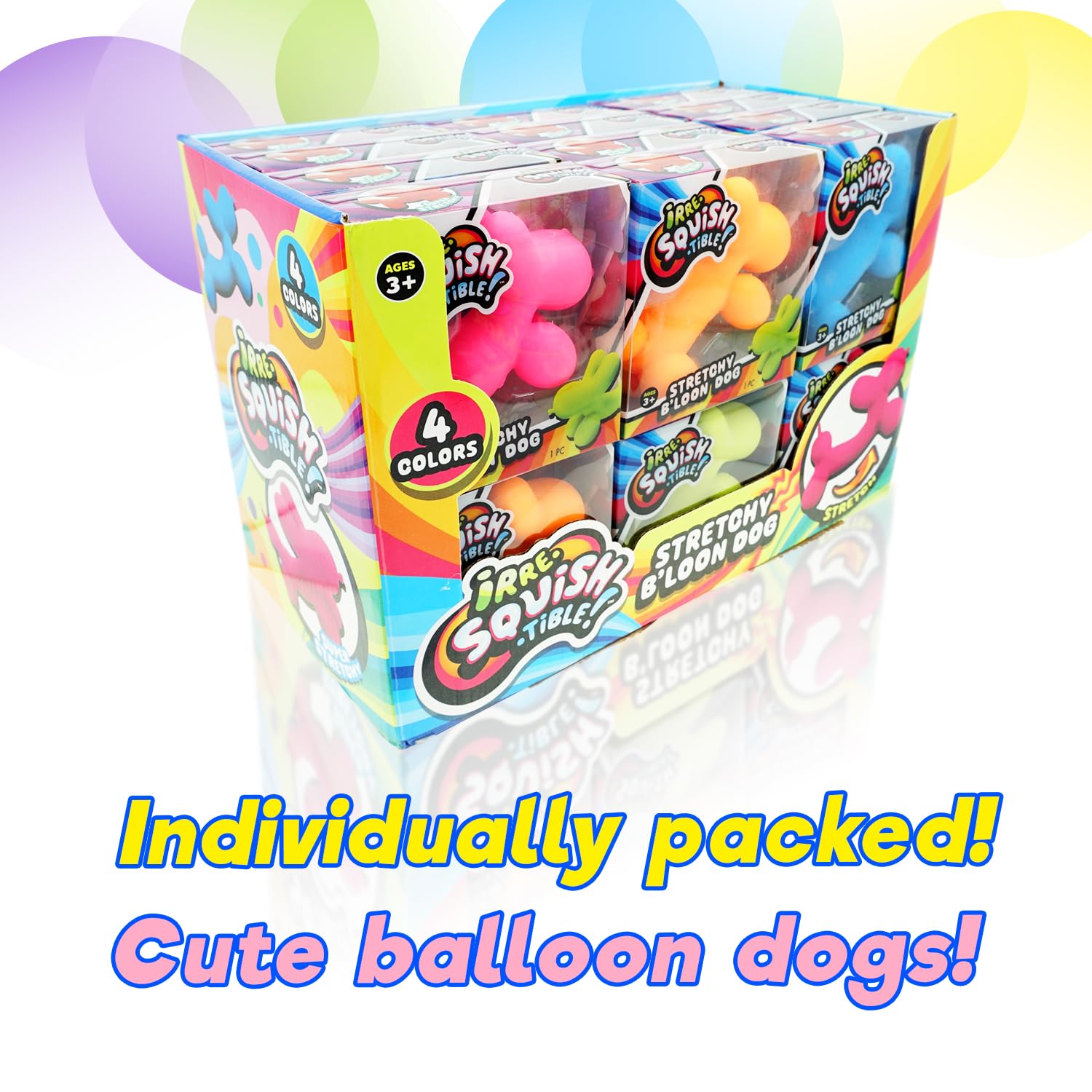 JA-RU Stretchy B'loon Dog in classroom sensory play and color exploration