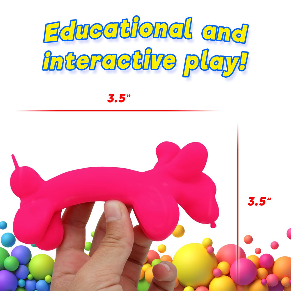 JA-RU Stretchy B'loon Dog close-up shows soft, pliable texture for sensory delight