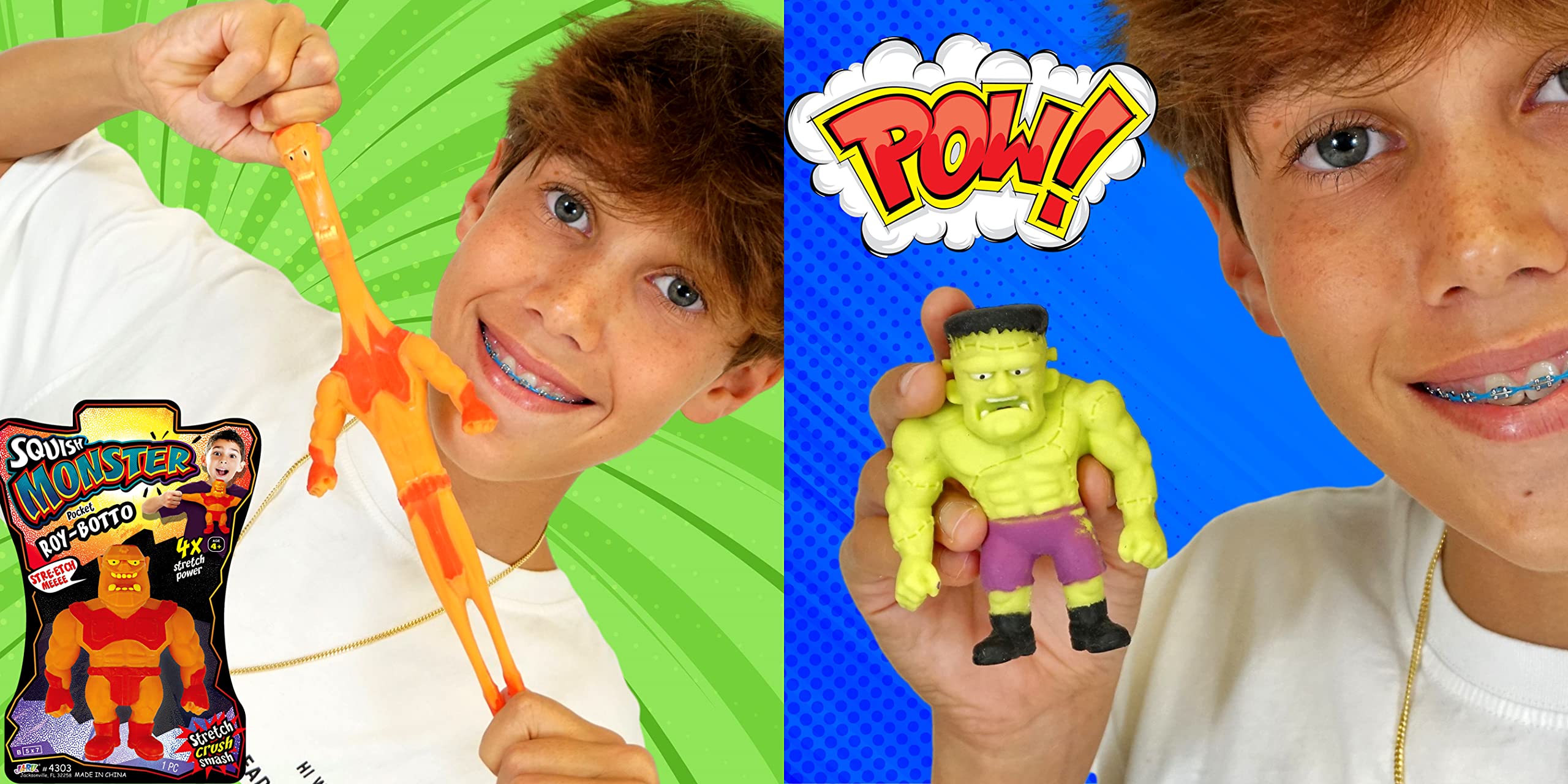 JA-RU stretchy green monster toy ideal for fidgeting and focus