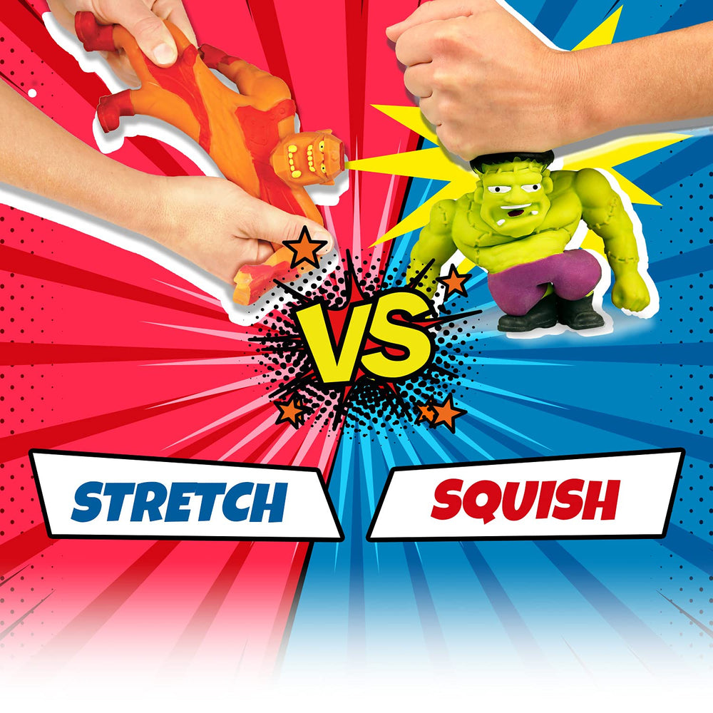 JA-RU stretchy monster pull toy in hand showing stretch