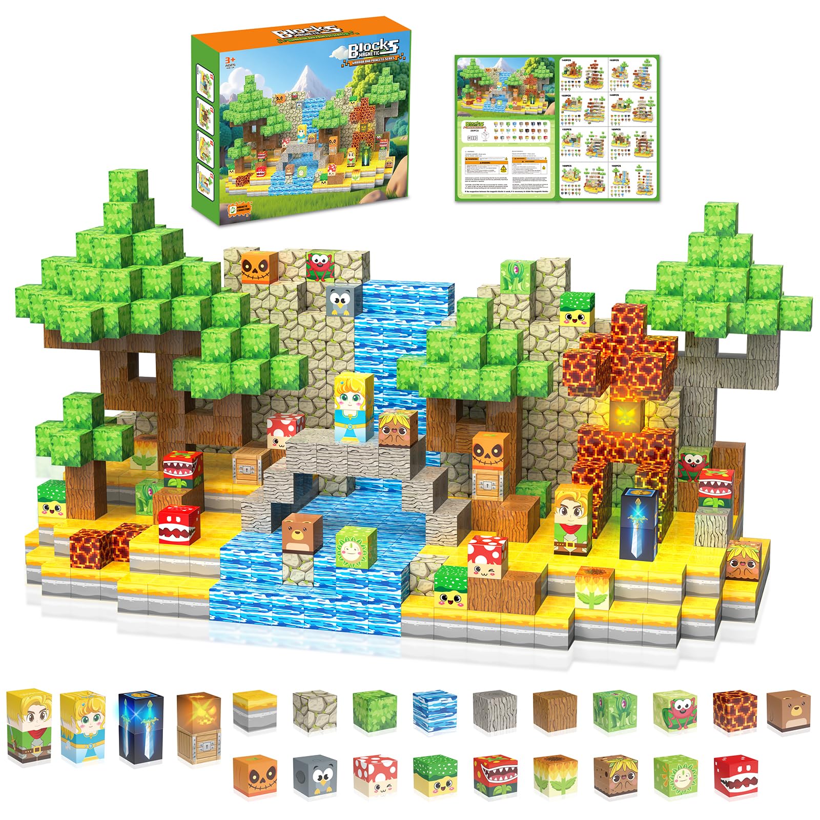 Jacier 200PCS magnetic blocks forest adventure set inspires imaginative forest quests.