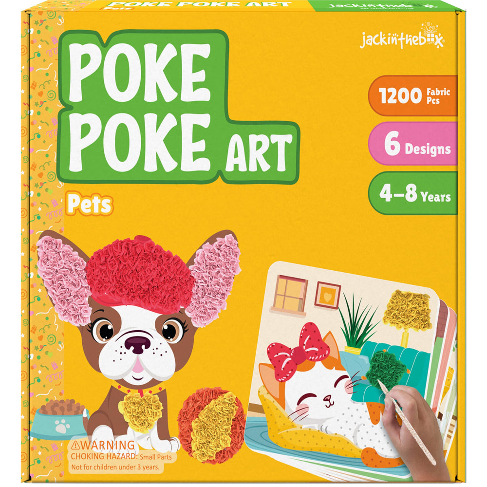 jackinthebox Poke Poke Art animal designs for kids, mess-free crafting fun
