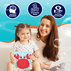 jackinthebox Poke Poke Art fabric squares pack for colorful assemblies