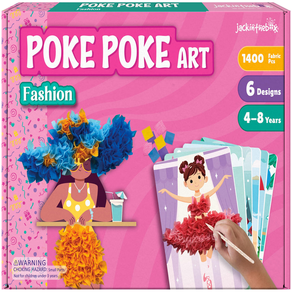 jackinthebox Poke Poke Art kit shows fashion theme design ideas for kids' creative play