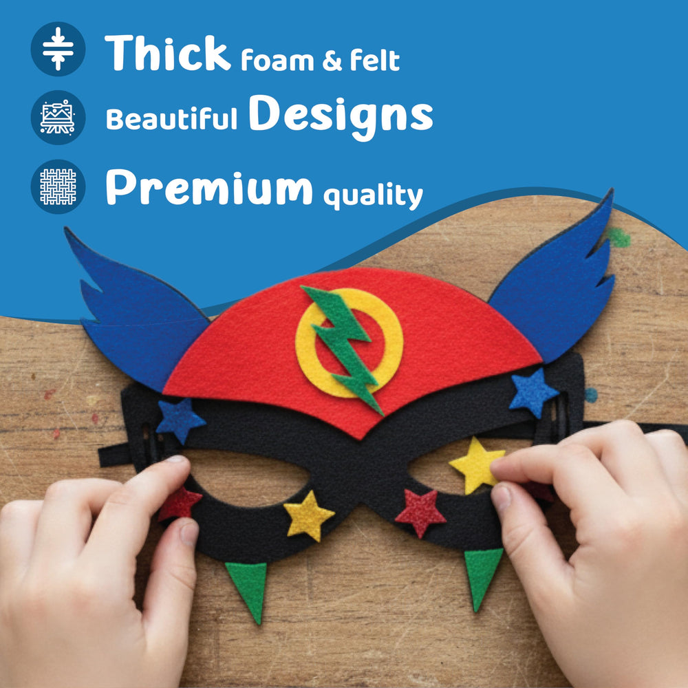 jackinthebox superhero DIY glitter detail adds sparkle to costumes.