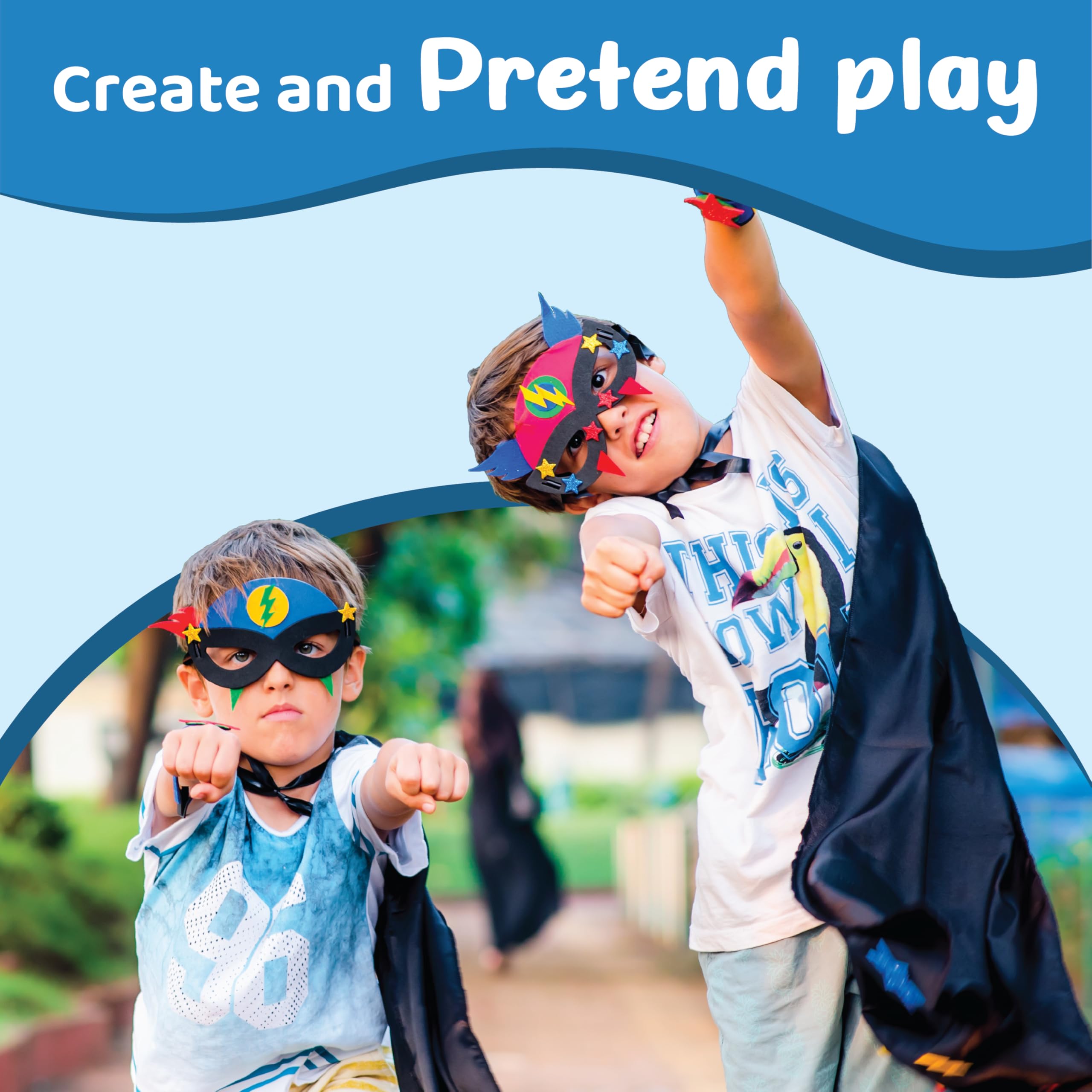 jackinthebox superhero DIY Halloween-ready costume set for quick, fun dress-up.