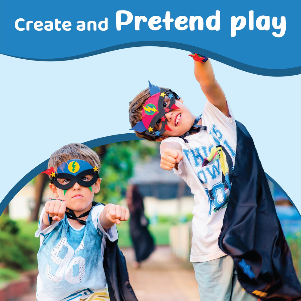 jackinthebox superhero DIY Halloween-ready costume set for quick, fun dress-up.