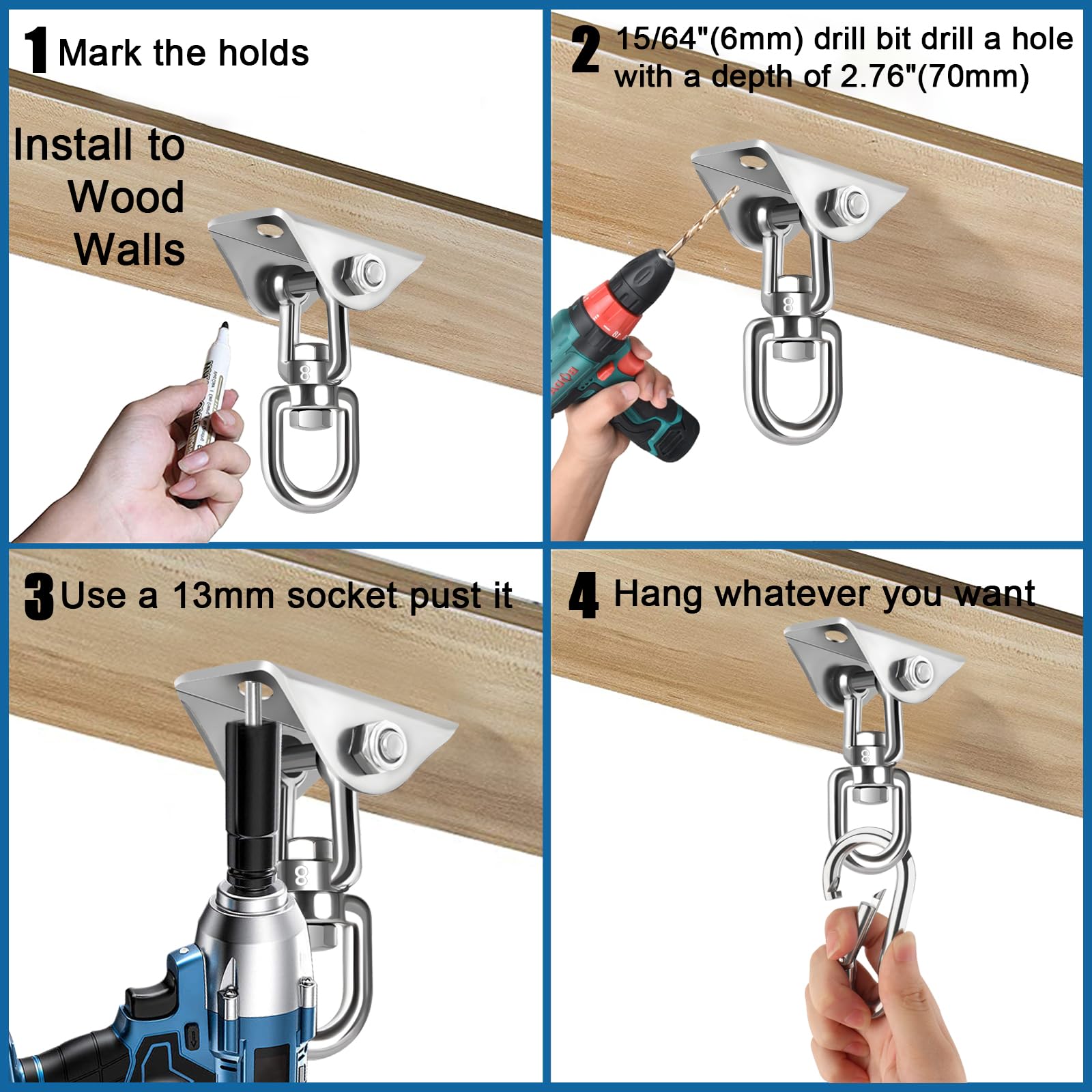 Jacnitad hanging kit in-use illustrates versatile hammock or chair use.