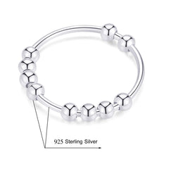 Jacruces anxiety ring beads spinning action demonstrates discreet energy channeling