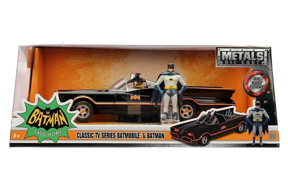 Jada 1966 Batman figure complements the Batmobile on display