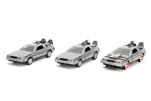 Close-up of Jada die-cast detailing on the Time Machine