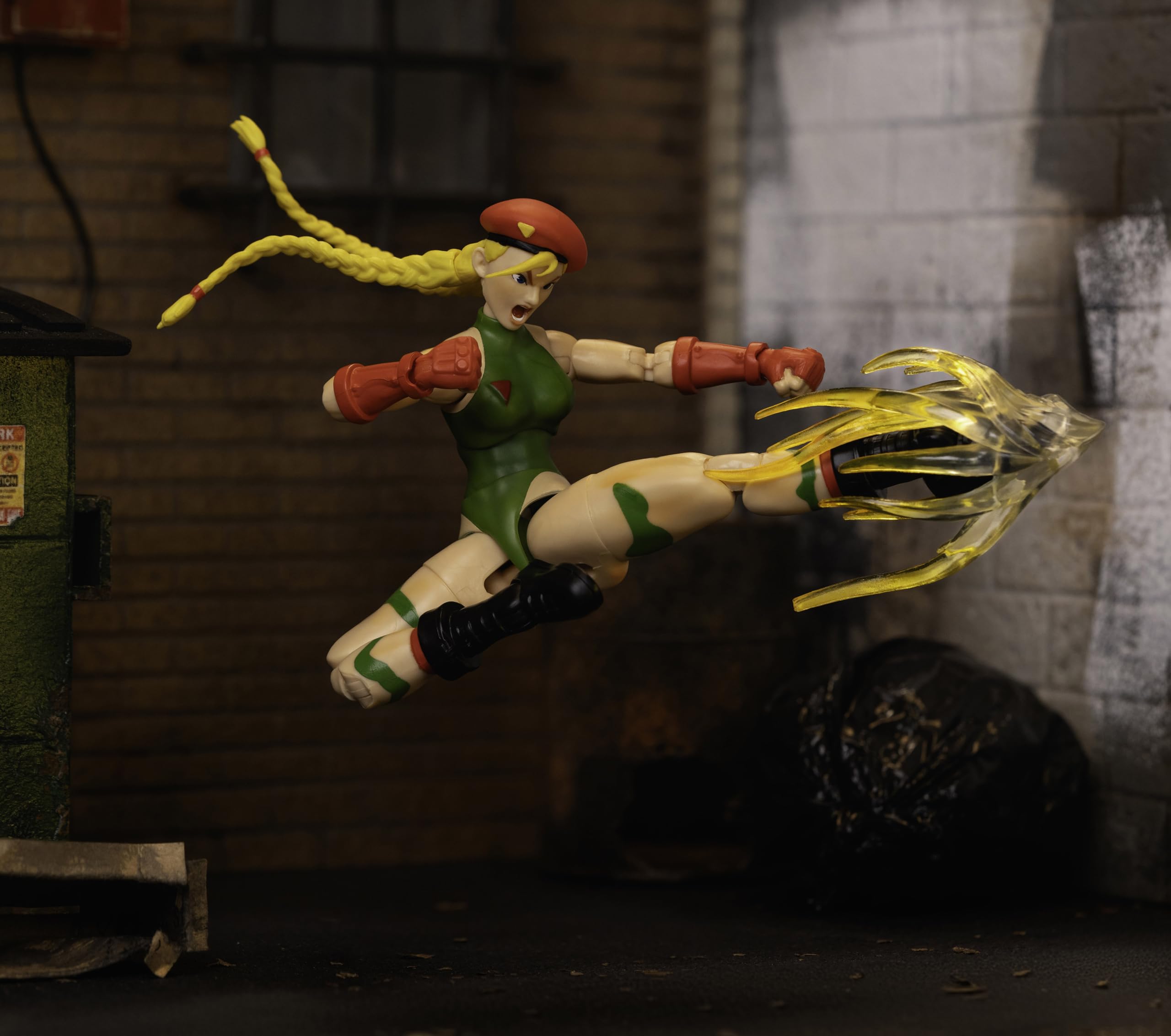 Jada Cammy action figure fits well with existing Street Fighter collections.