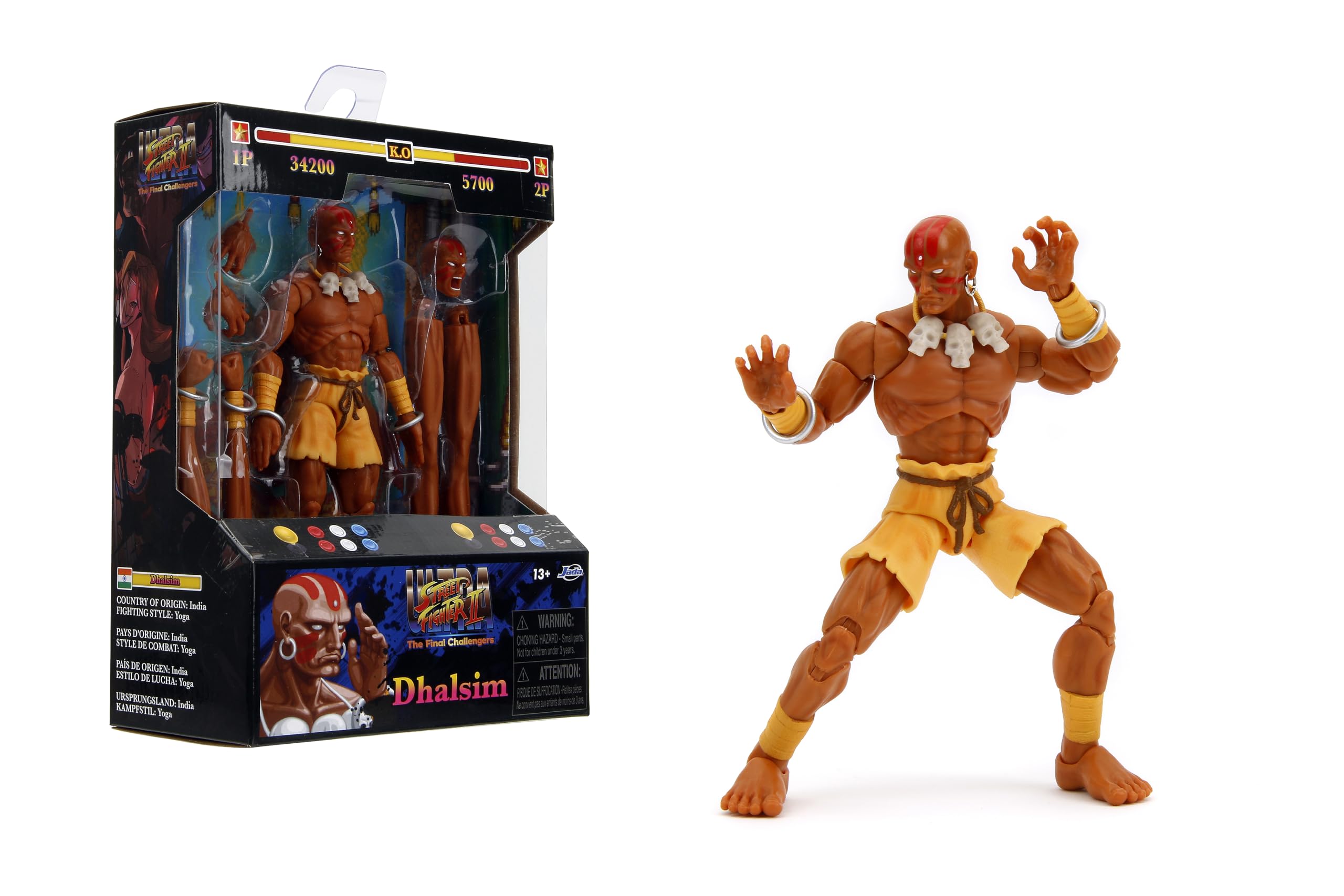 Jada Dhalsim Street Fighter 6-inch figure with authentic display details.