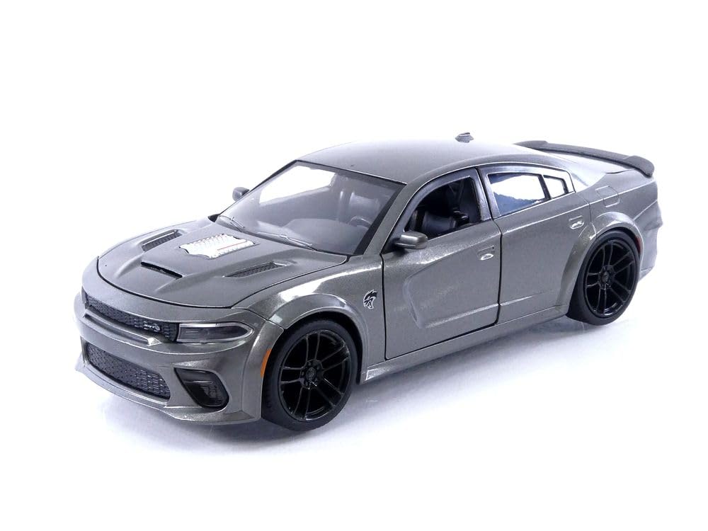 Jada Dom's 1:24 Dodge Charger SRT Hellcat front view for display and collection.