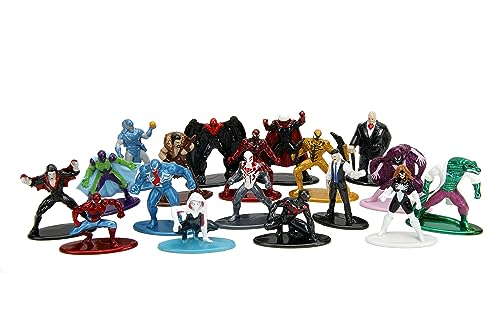Jada Venom Nano MetalFigs 18-pack Series 9 with metallic finish for display.