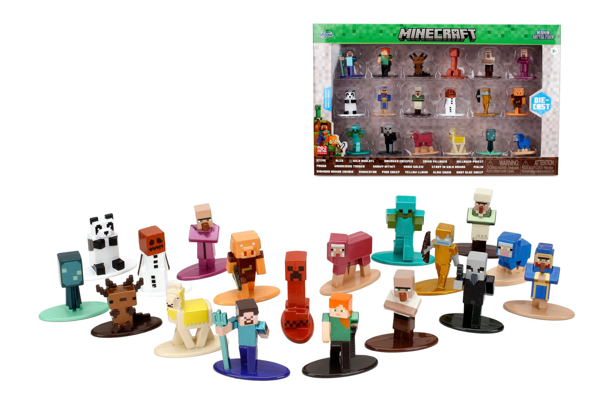 Jada Minecraft Nano Metalfigs 13 Steve-trident figure for display and imaginative play.