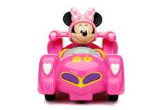 Close-up of spin feature on Jada Minnie Bow RC car.