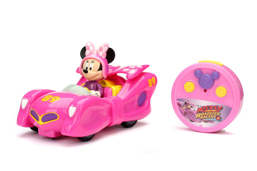 Jada Minnie Bow RC car front view for dynamic play on any floor.