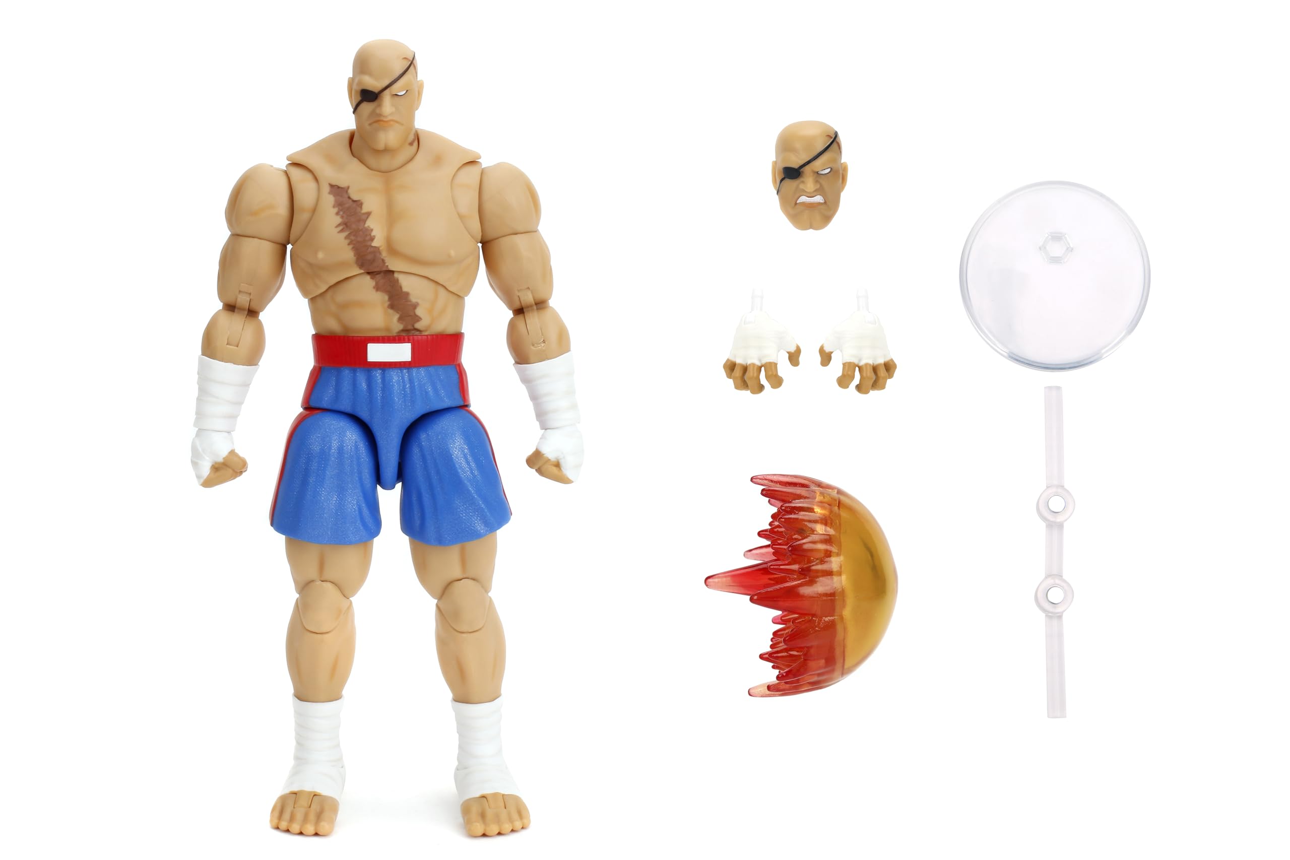 Jada Sagat Deluxe 1:12 figure front view for dynamic display