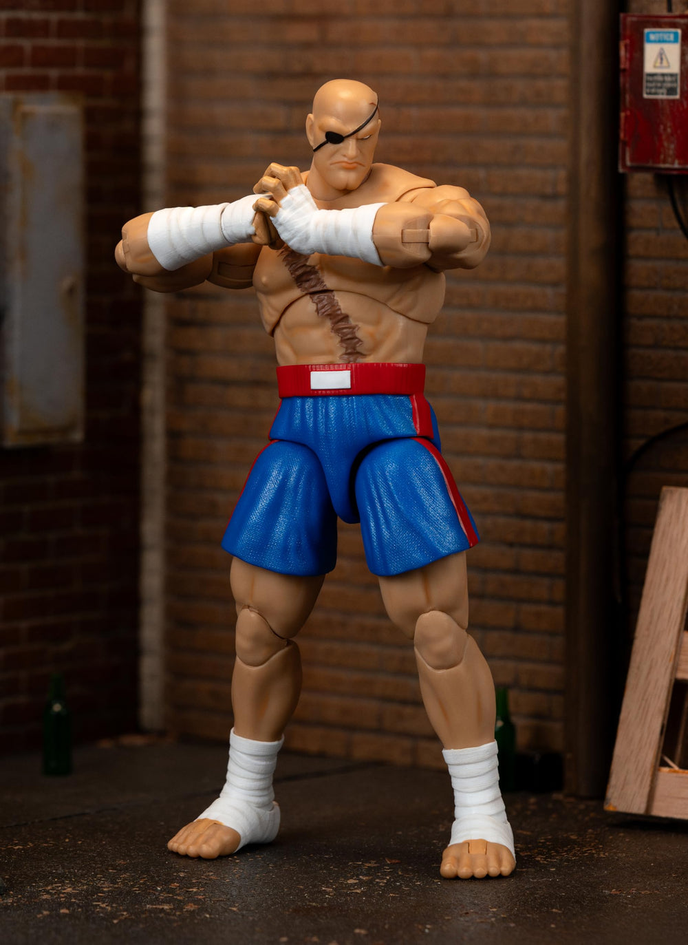 Jada Sagat Deluxe display stand providing stable posing