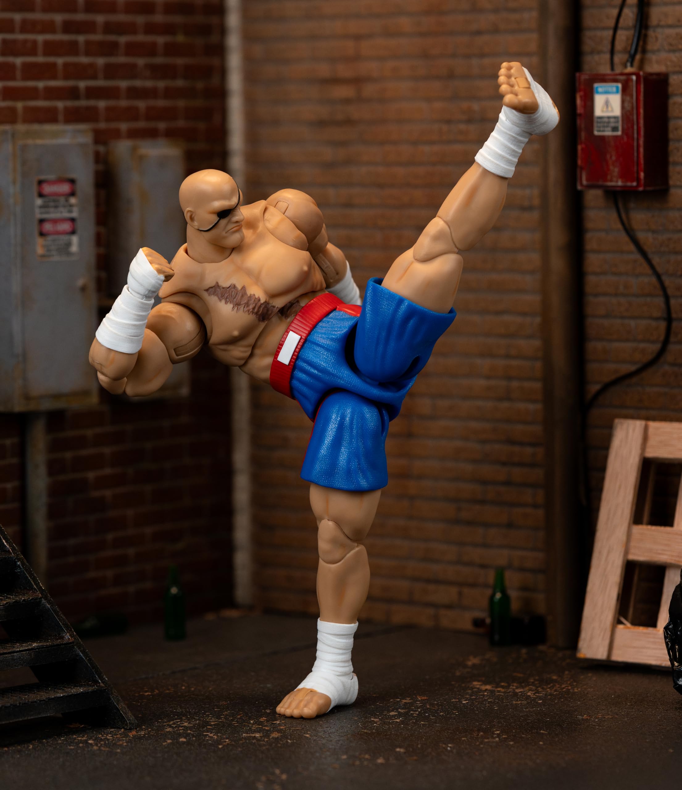 Jada Sagat Deluxe Tiger Knee pose-ready for action dioramas